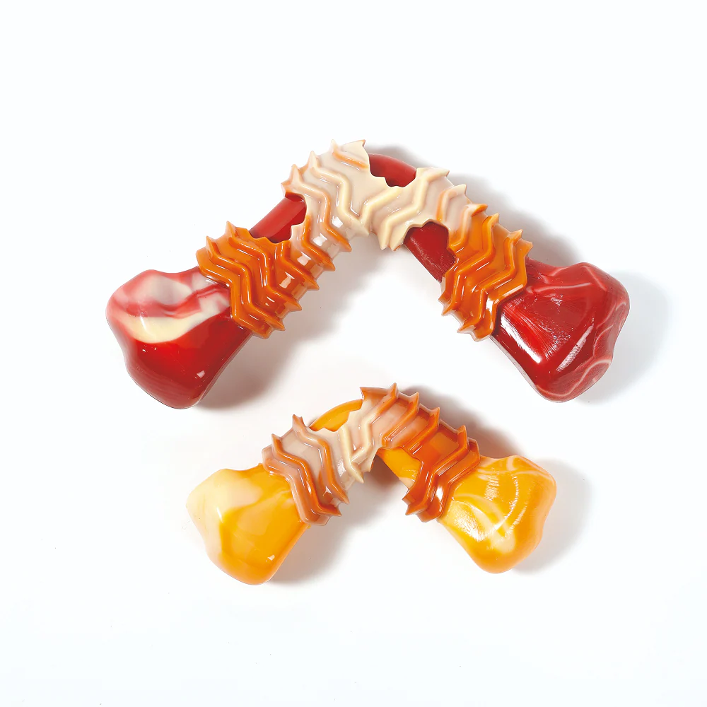 M Pets Carnivore Boomerang Bone Bacon Scented Chew Toy for Dogs (Yellow) - Image 4