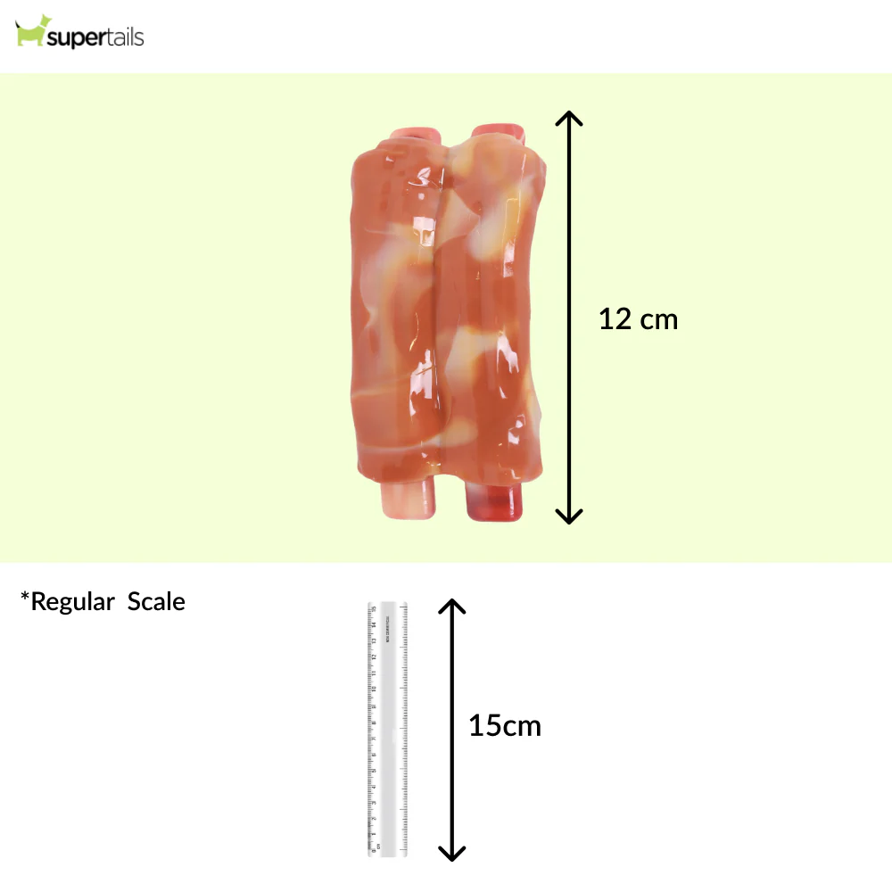 M Pets Carnivore Spare Ribs Bacon Scented Chew Toy for Dogs (Orange) - Image 2