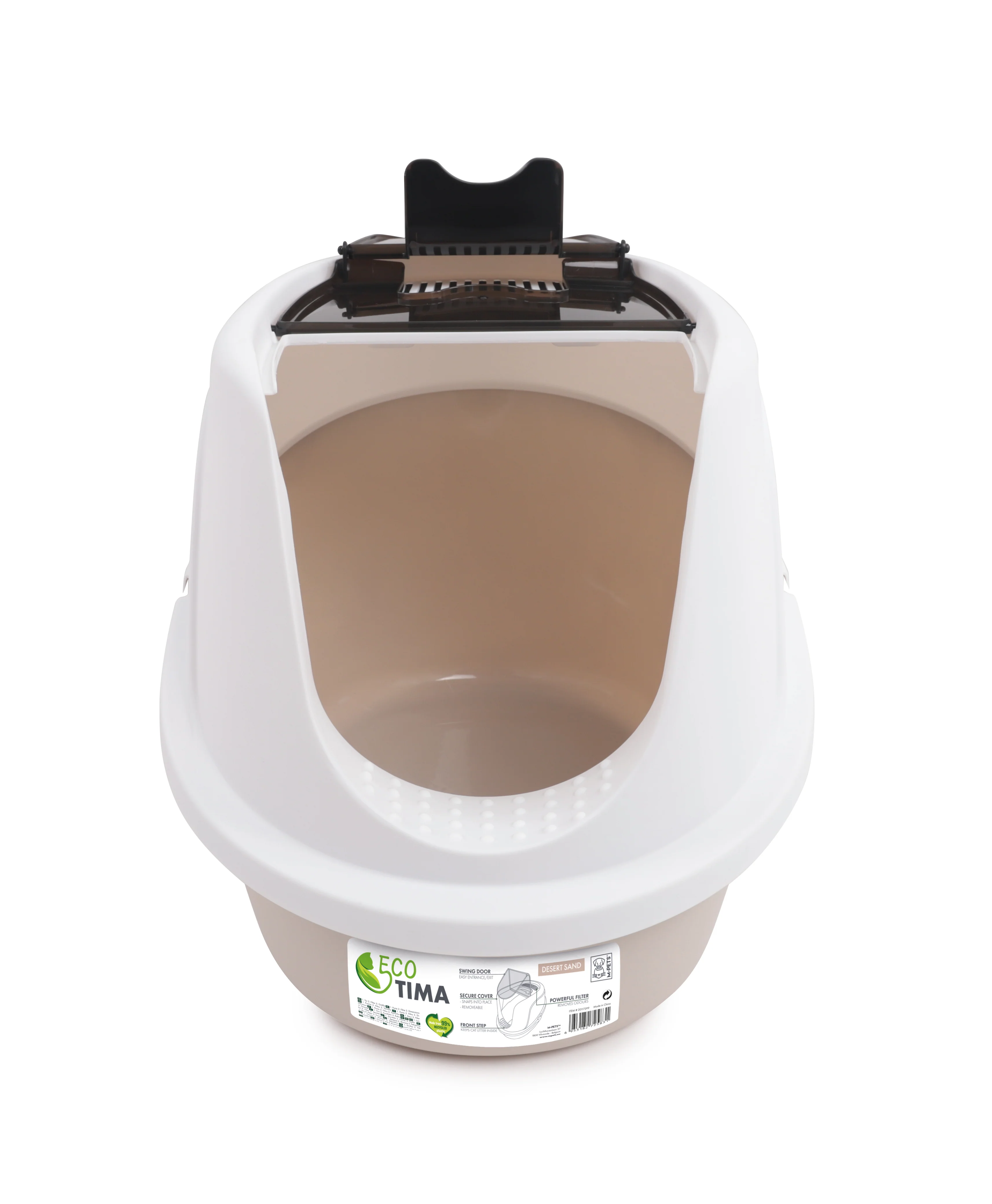 M Pets Eco Tima Desert Sand Box for Cats (Desert Sand & White) - Image 7