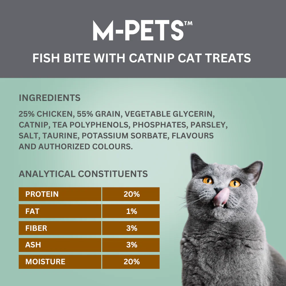 M PETS Fish Bite With Catnip Treats for Cats - Image 3