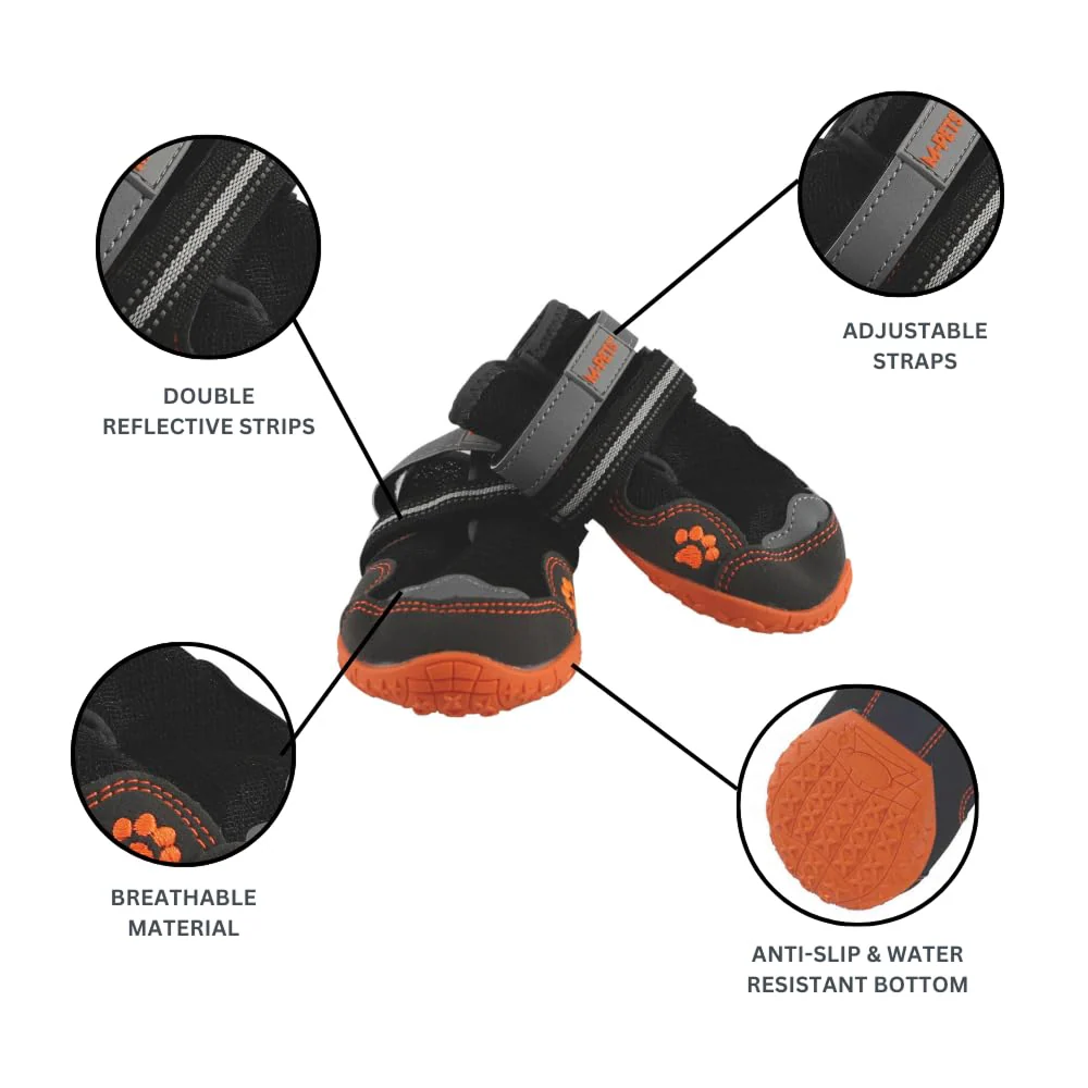 M Pets Hiking Shoes for Dogs (Orange/Black) - Image 5