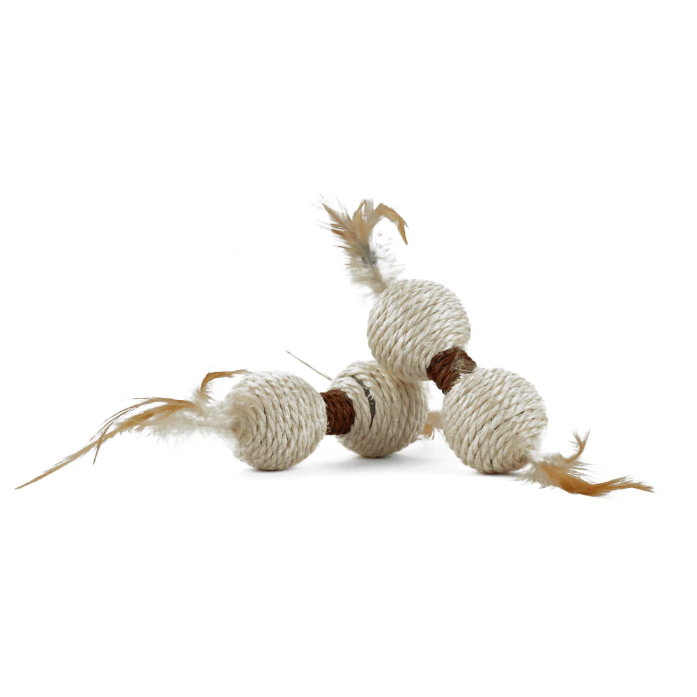 M Pets Natura Dumbbell Toy for Cats (White) - Image 3