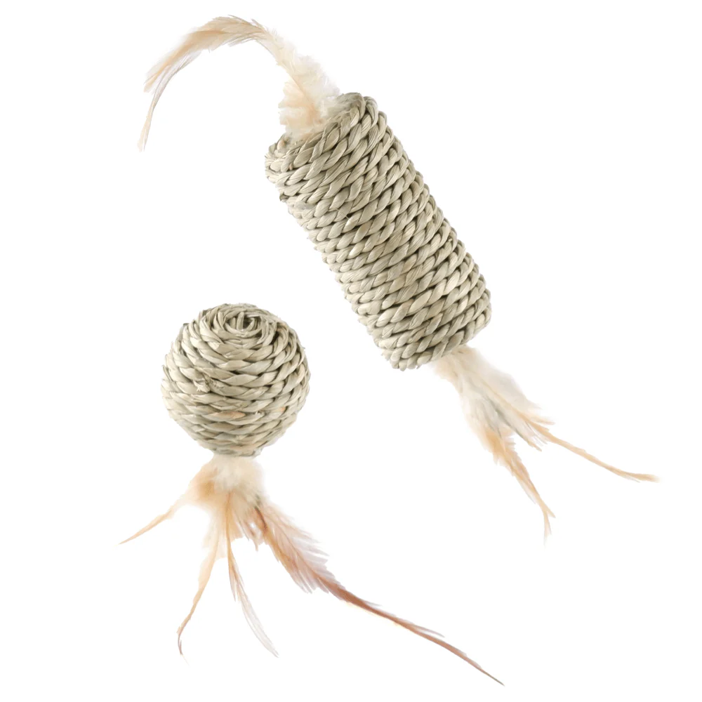 M Pets Natura Seagrass Roll & Ball Toy for Cats - Image 2