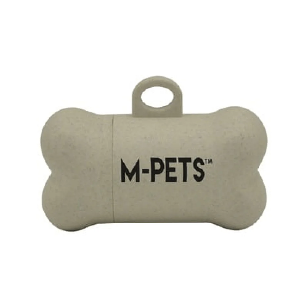 M Pets Poo Bamboo Waste Bag Dispenser with Natural Vegetable Base Waste Bags (Beige) - Image 3