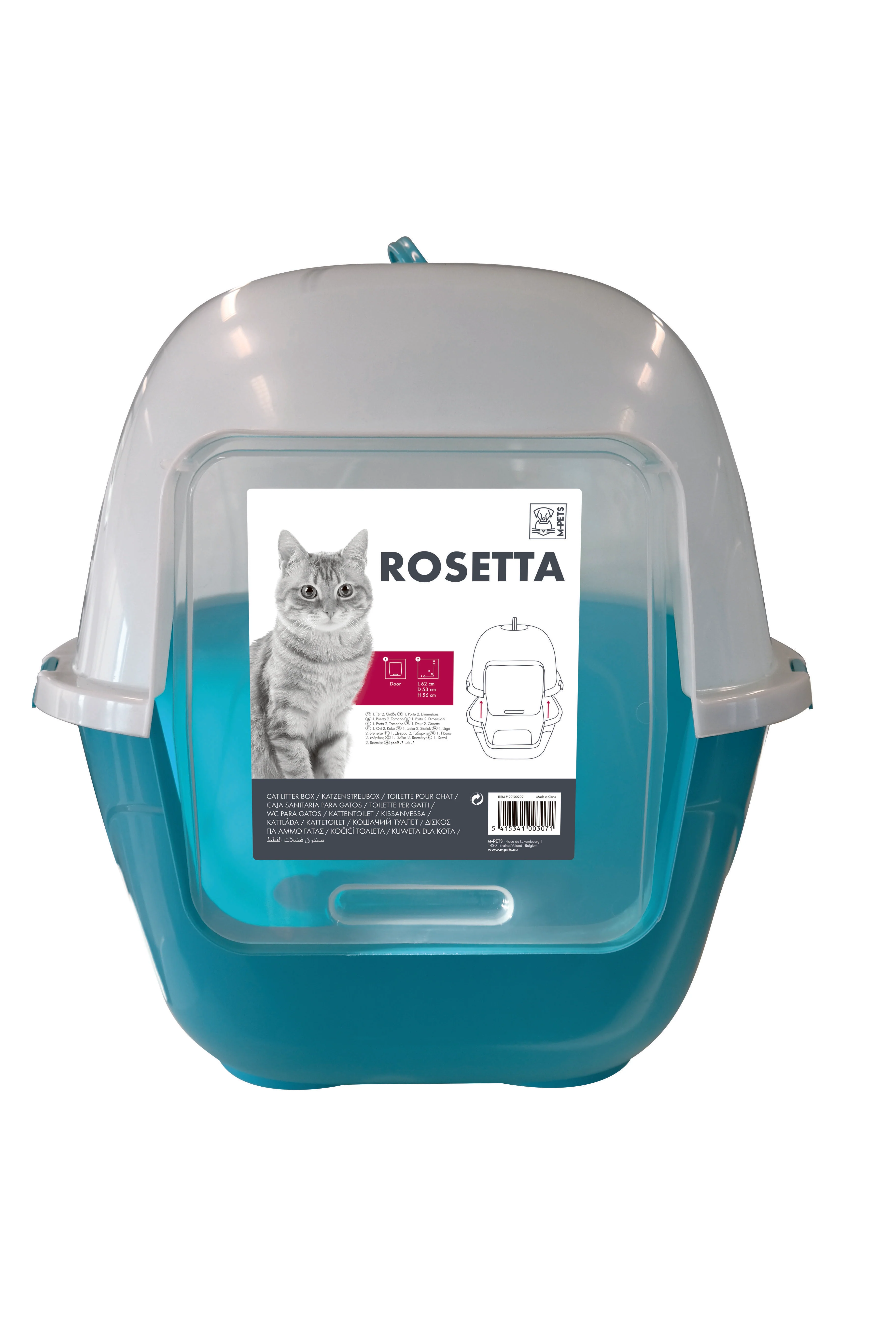 M Pets Rosetta Litter Box for Cats (Blue)