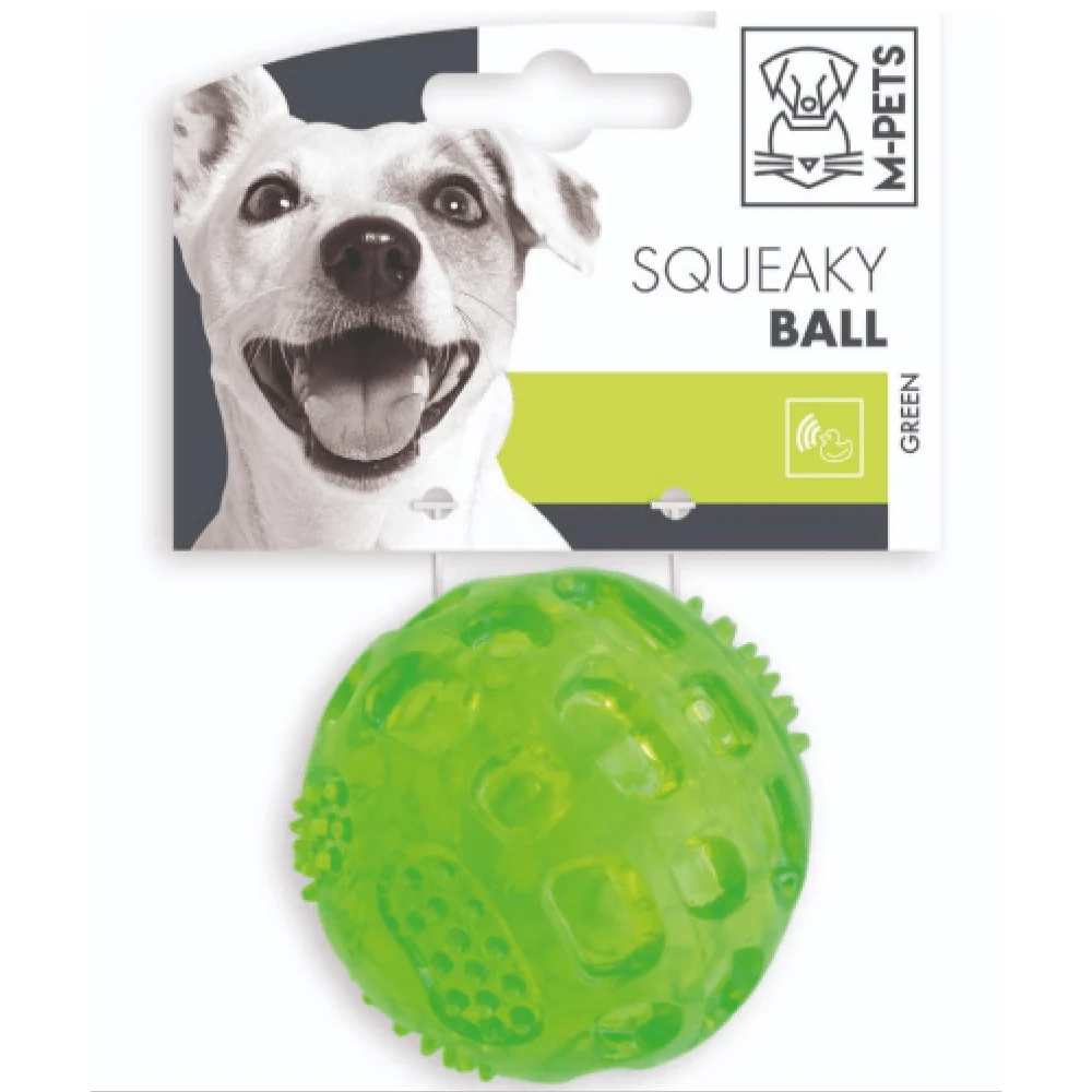 M Pets Squeaky Ball Toy for Dogs Combo (Green/Blue) - Image 2