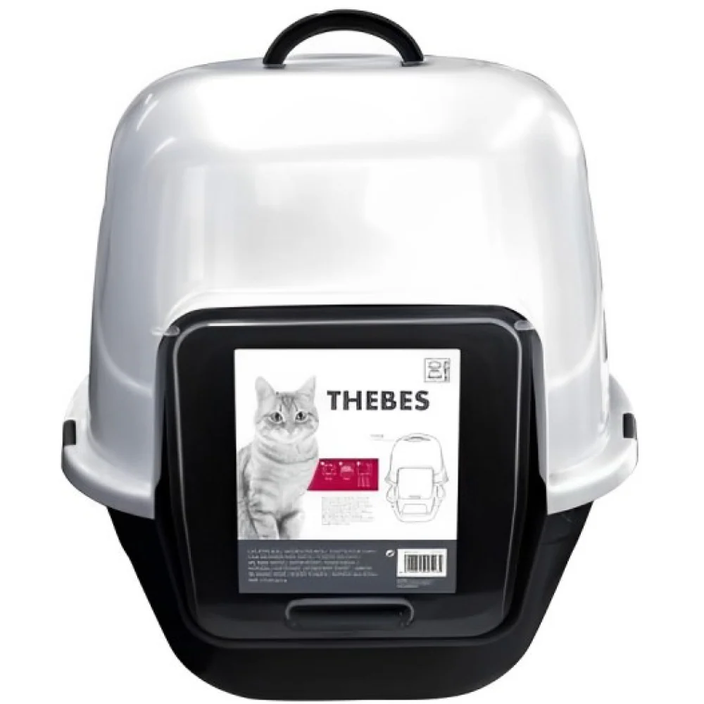 M Pets THEBES Litter Box for Cats (Black/White) - Image 2