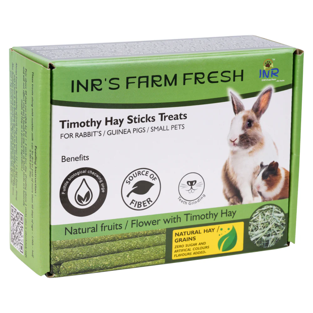 M Pets Training Wheel For Hamsters and INR'S Farm Fresh Timothy Hay Natural Fruits and Flower Stick Treats for Small Animals Combo - Image 4