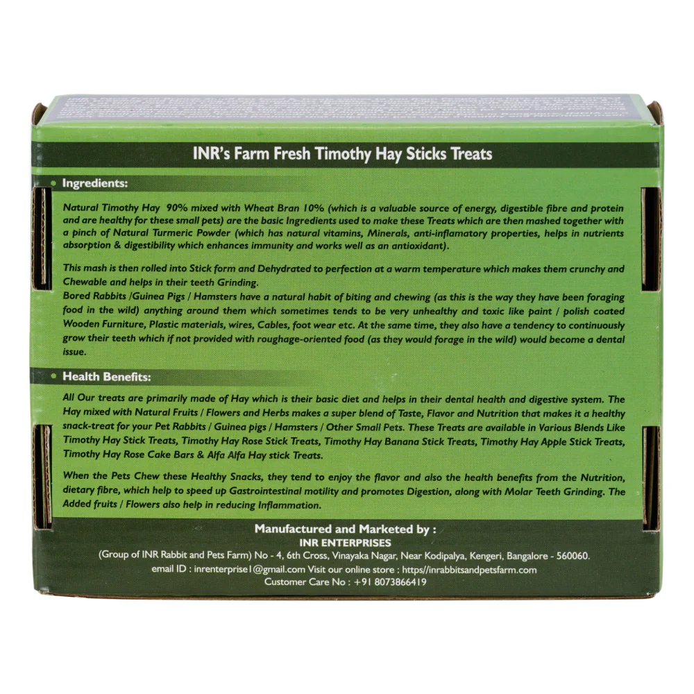 M Pets Training Wheel For Hamsters and INR'S Farm Fresh Timothy Hay Natural Fruits and Flower Stick Treats for Small Animals Combo - Image 5