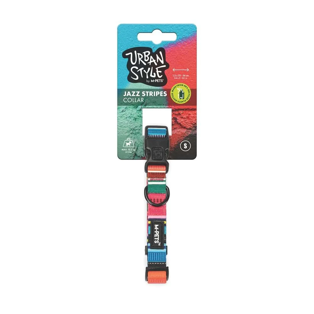 M Pets Urban Style Jazz Stripes Collar for Dogs - Image 2