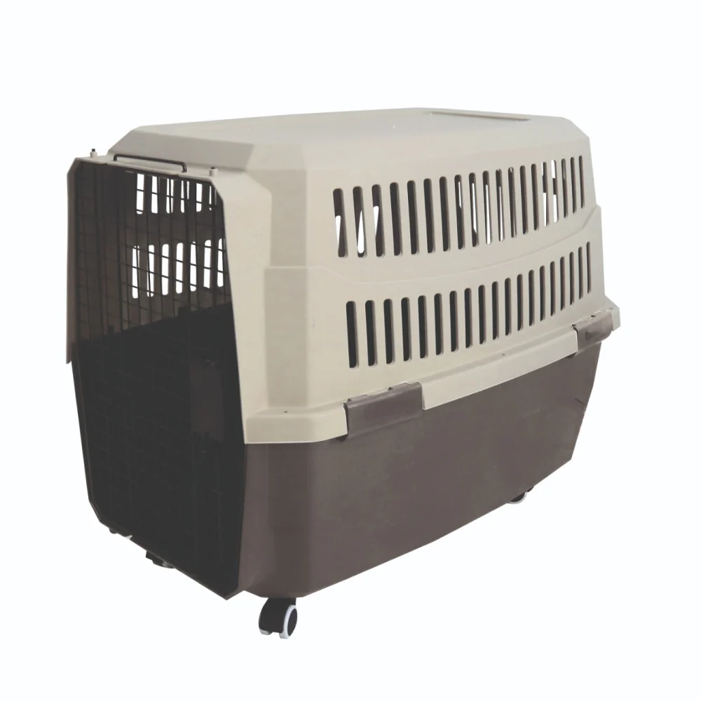 M Pets Viaggio IATA Approved Travel Carrier for Dogs and Cats (Grey & Beige)