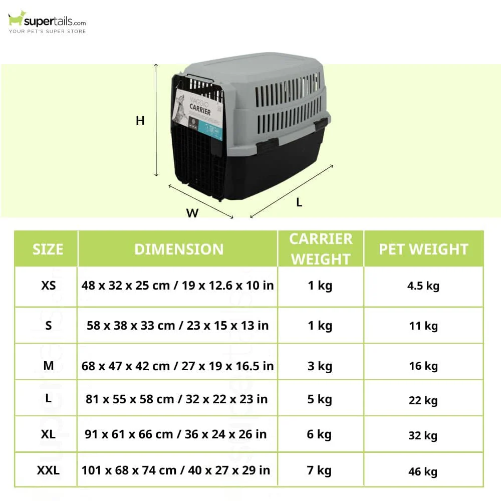 M Pets Viaggio IATA Approved Travel Carrier for Dogs and Cats (Grey & Black) - Image 2