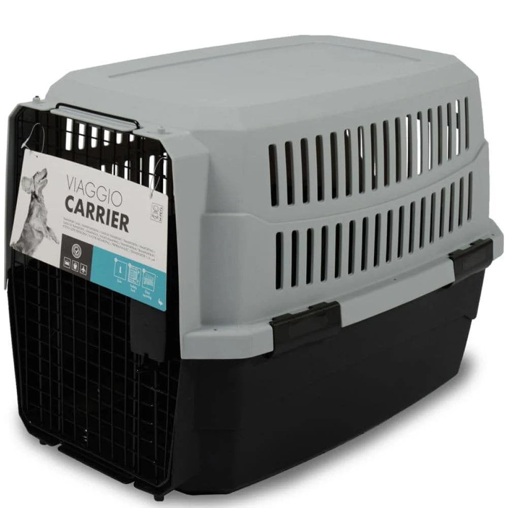 M Pets Viaggio IATA Approved Travel Carrier for Dogs and Cats (Grey & Black) - Image 3