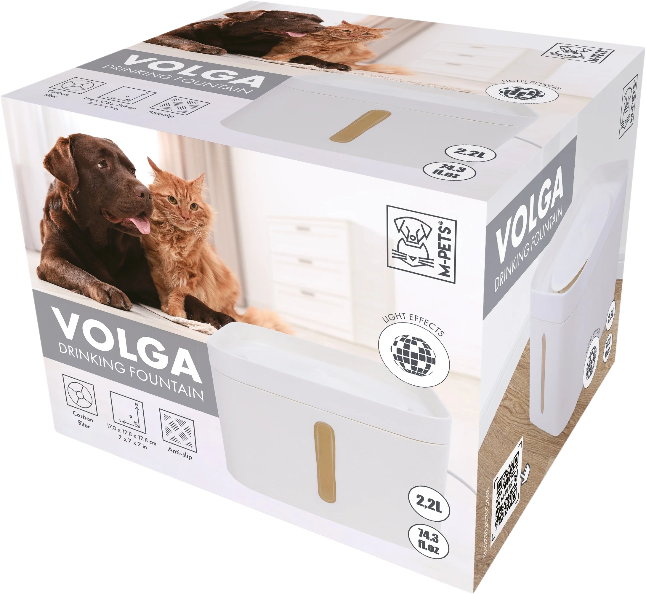 M Pets Volga Drinking Fountain for Dogs (White) - Image 3