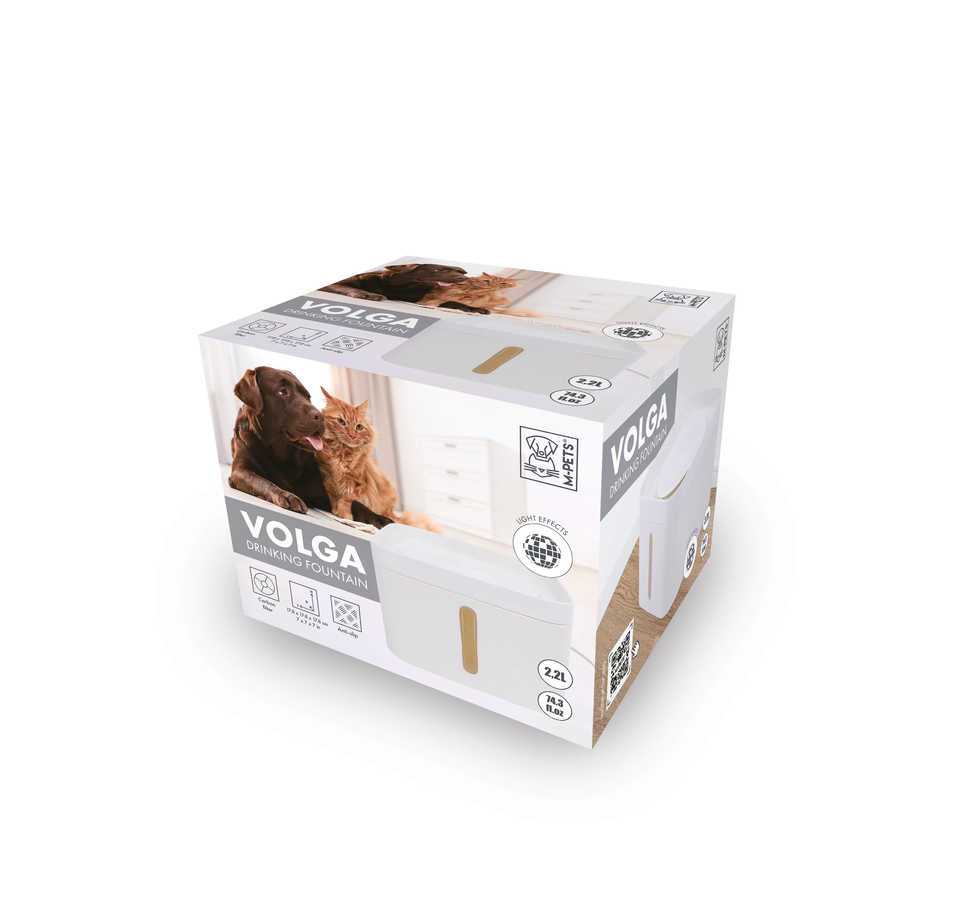 M Pets Volga Drinking Fountain for Dogs (White) - Image 4