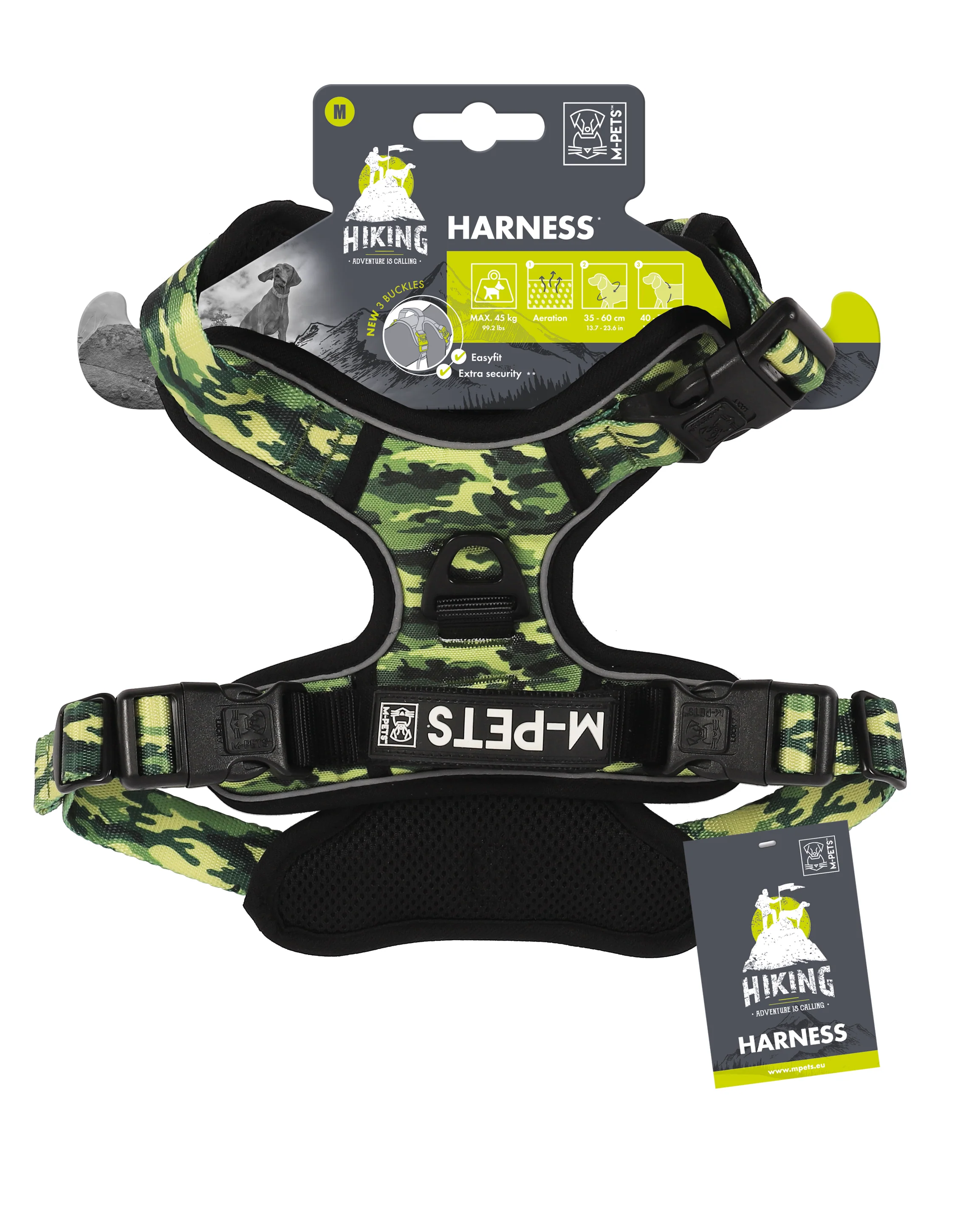M Pets Water Resistant 3buckle Hiking Harness for Dogs (Camo) - Image 6