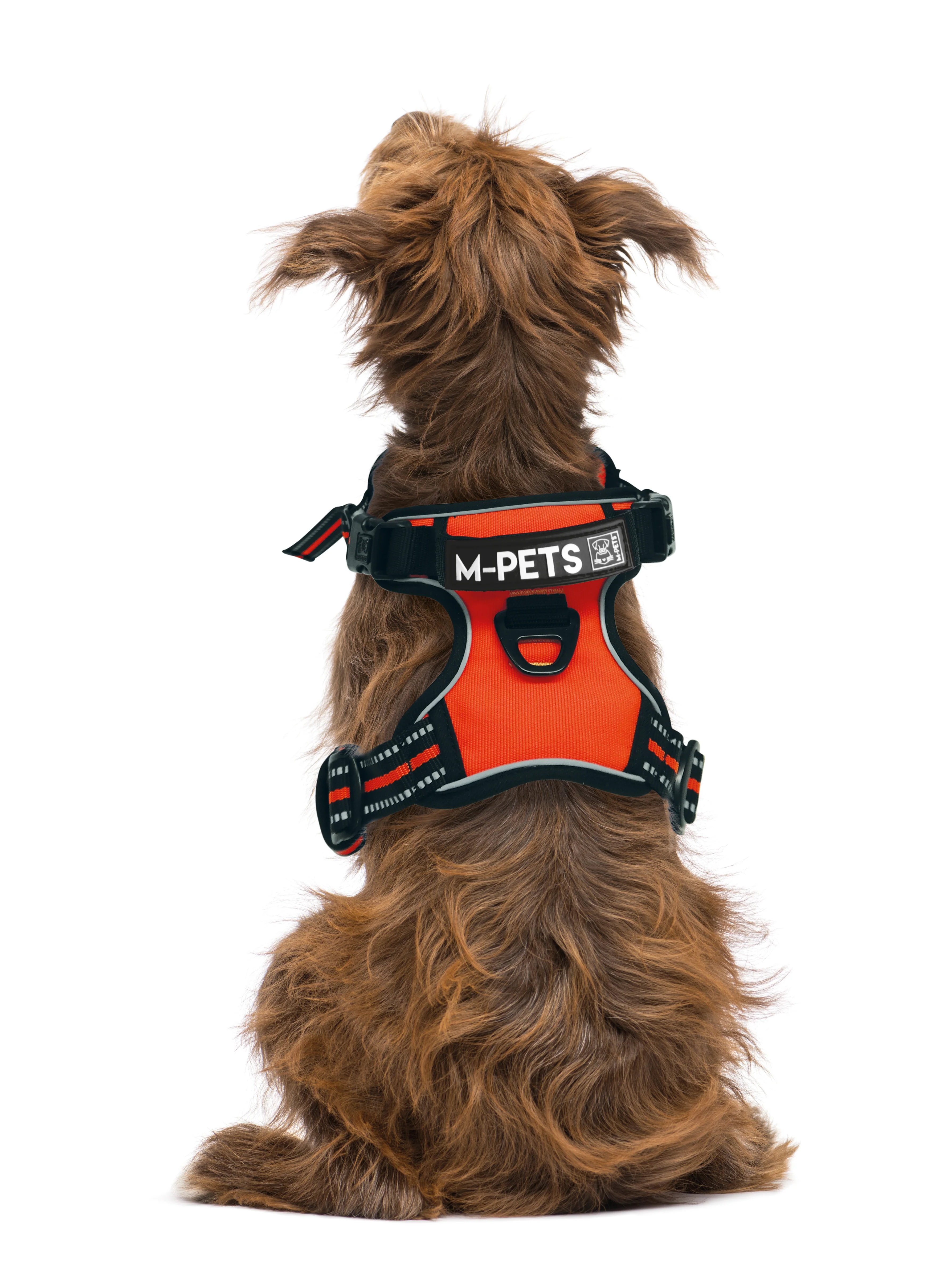 M Pets Water Resistant 3buckle Hiking Harness for Dogs (Orange) - Image 2