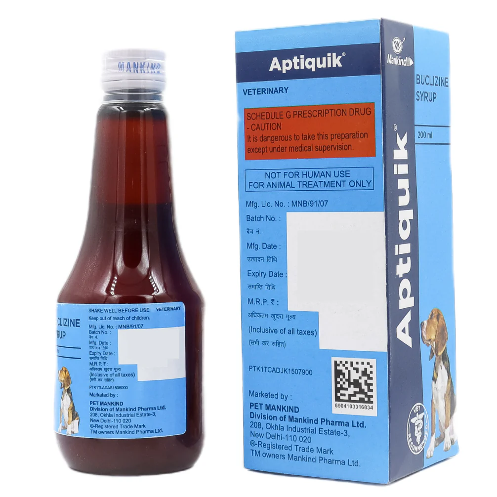 Mankind Aptiquik Syrup (Buclizine) for Dogs (200ml) - Image 3