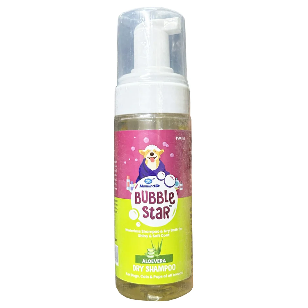 Mankind Bubble Star Aloevera Dry Shampoo for Dog & Cats - Image 2