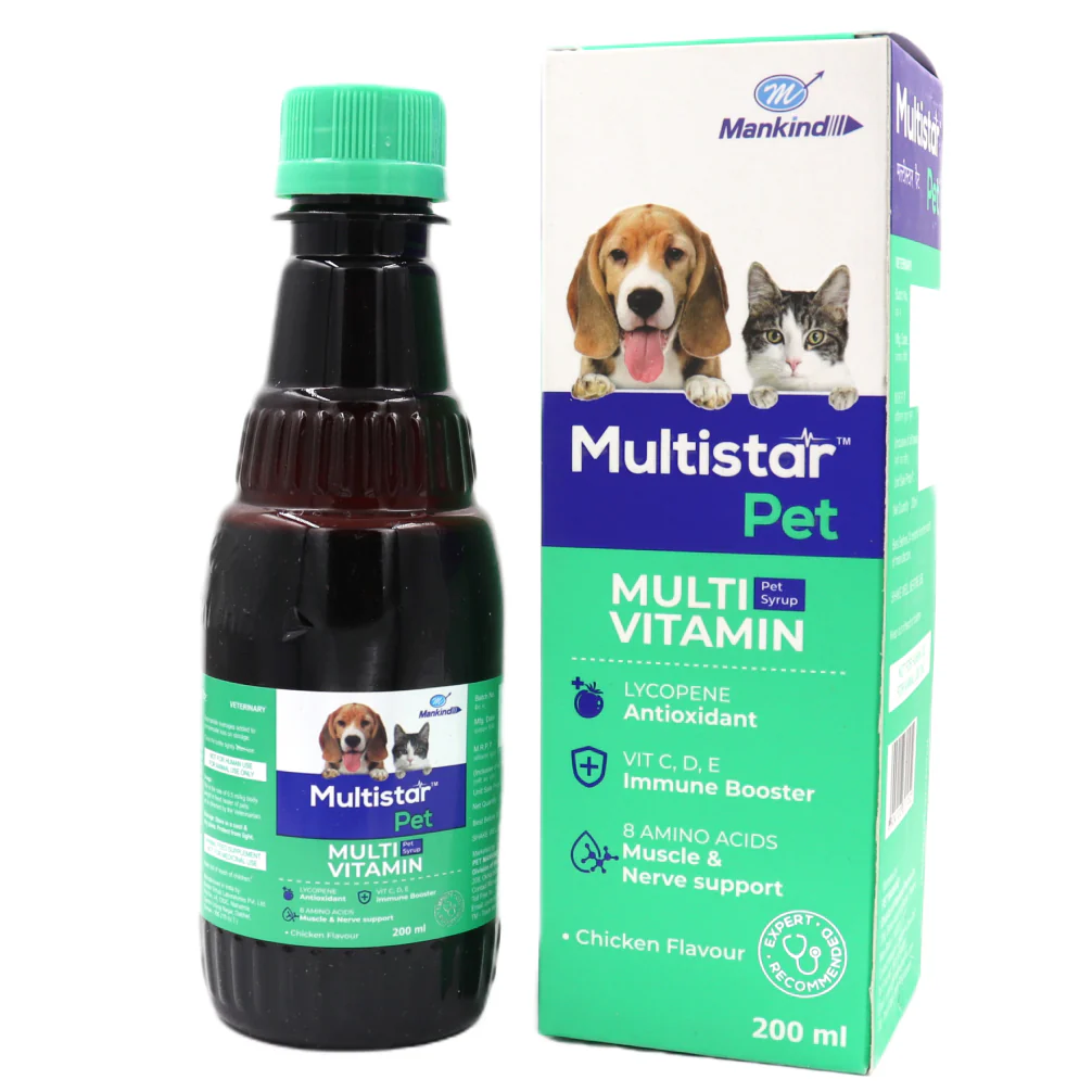 Mankind Multistar Pet Syrup Multivitamin Supplements for Dogs and Cats (200ml) - Image 2