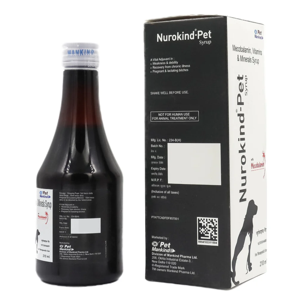 Mankind Nurokind Pet Syrup Multi Vitamin Supplement for Dogs and Cats (210ml) - Image 4