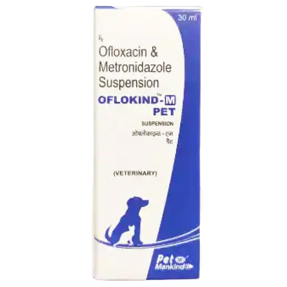 Mankind Oflokind M Pet (Ofloxacin & Metronidazole) Suspension for Dogs and Cats - Image 2