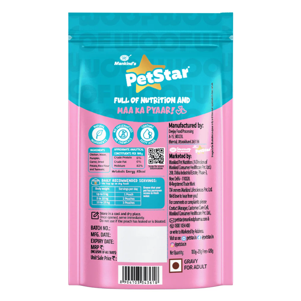 Mankind Petstar Chunky Chicken Gravy Adult Dog Wet Food - Image 3