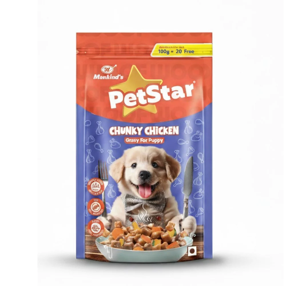 Mankind Petstar Chunky Chicken Gravy Puppy Dog Wet Food - Image 2