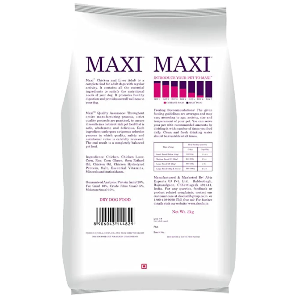Maxi Adult Chicken and Liver Dog Dry Food - Image 8