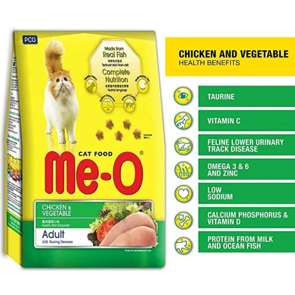 Me O Chicken and Vegetables Adult Cat Dry Food - Image 4