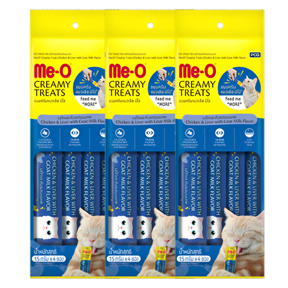 Me O Chicken & Liver with Goat Milk Creamy Cat Treat - Image 2