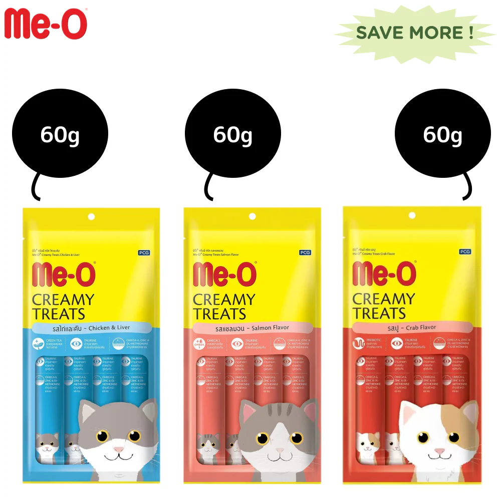 Me O Creamy Chicken & Liver, Crab and Salmon Cat Treat Combo - Image 6