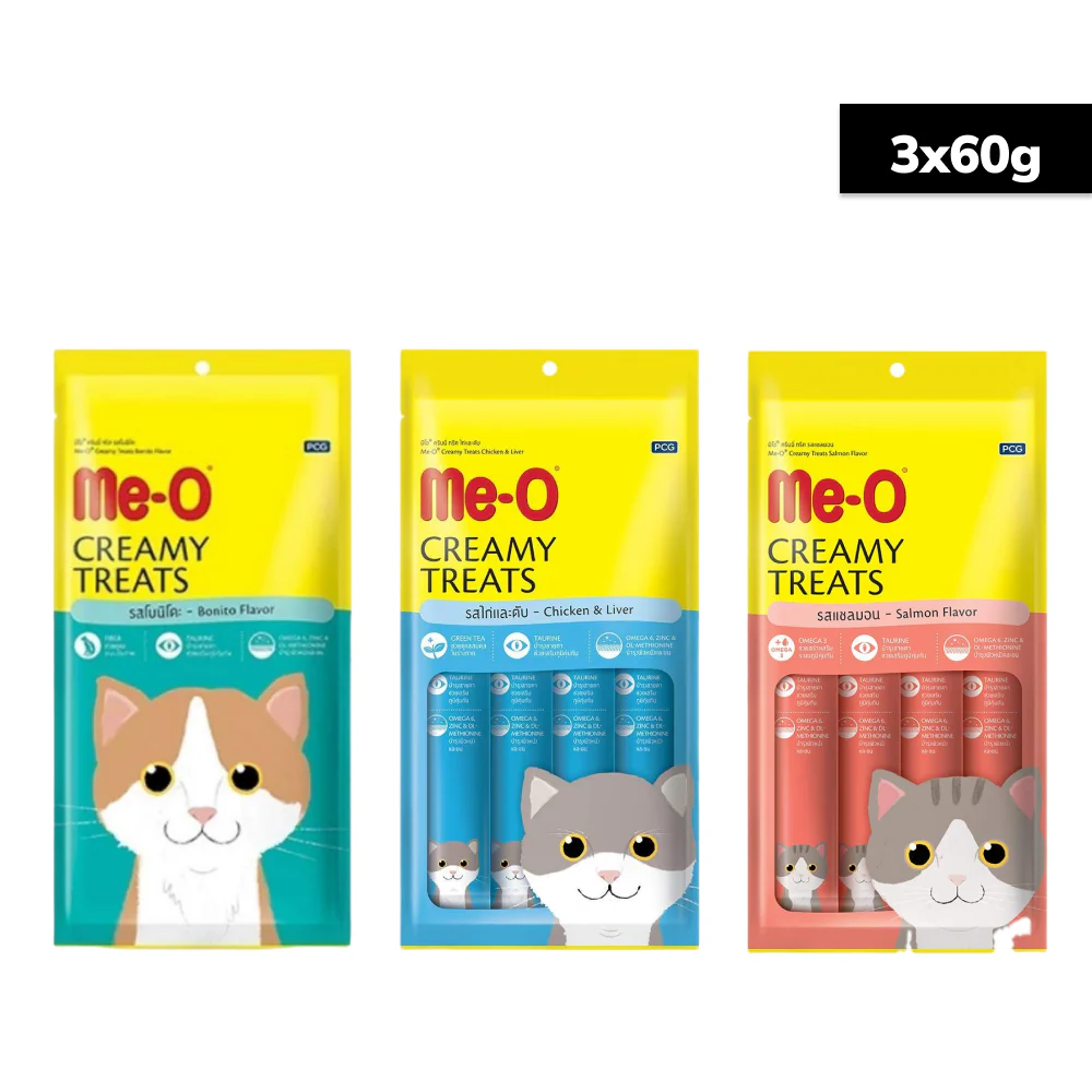 Me O Creamy Chicken & Liver, Salmon and Bonito Cat Treat Combo - Image 8