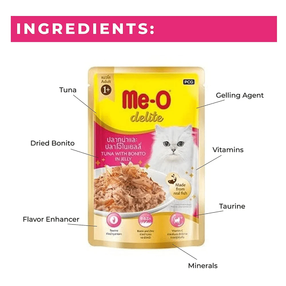Me O Delite Tuna with Bonito in Jelly Cat Wet Food - Image 2