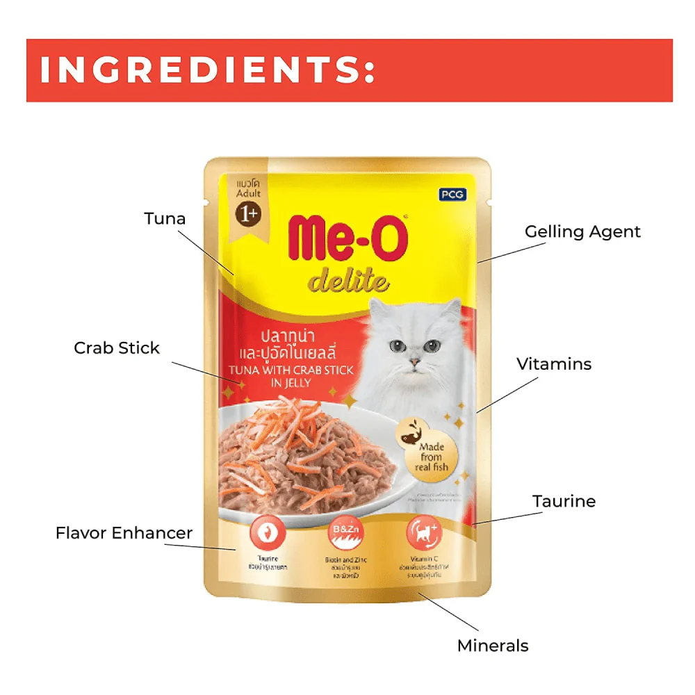 Me O Delite Tuna with Crab Sticks in Jelly Cat Wet Food - Image 2