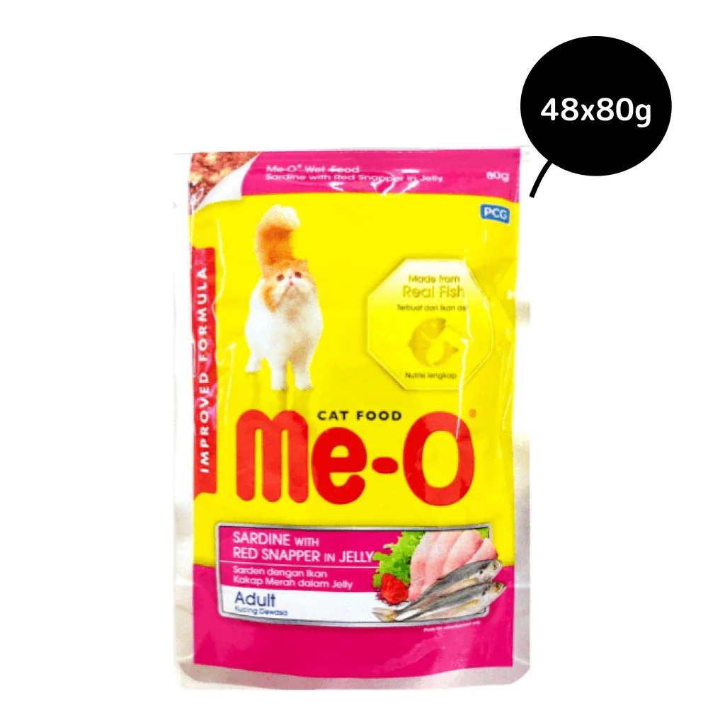Me O Sardine with Red Snapper in Jelly Adult Cat Wet Food - Image 2