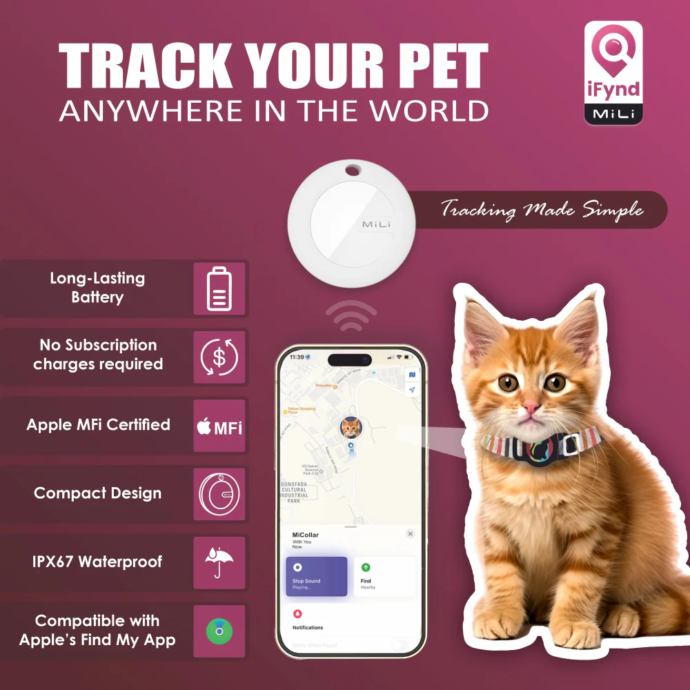 Mitag Anti Loss Device with Collar for Cats (Grey) | IOS - Image 5