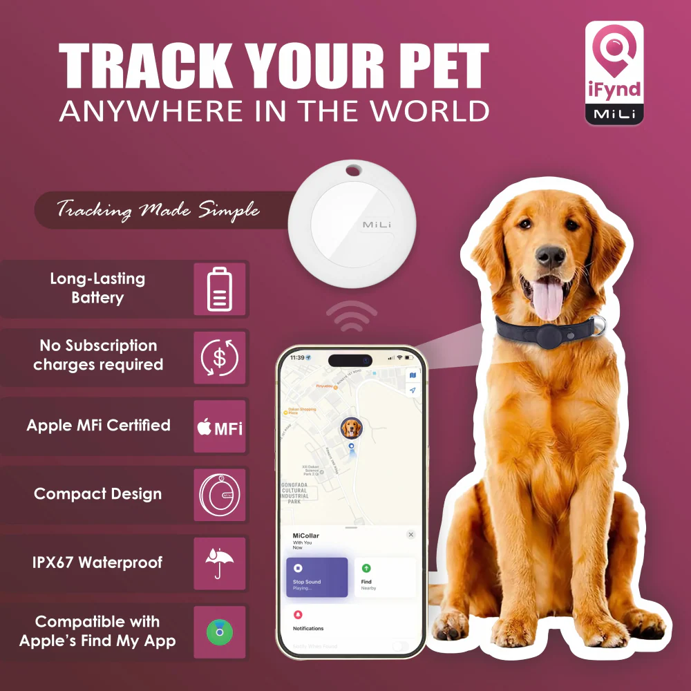 Mitag Anti Loss Device with Collar for Small Dogs (Navy Blue) | IOS - Image 6