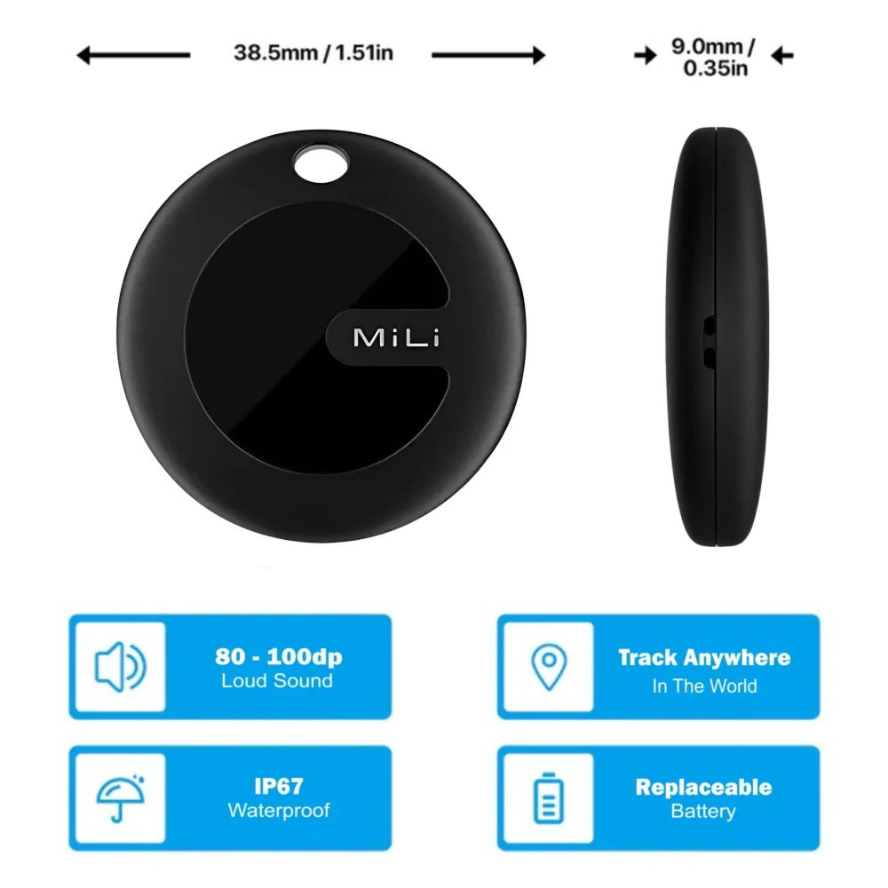 Mitag Duo Anti Loss Device for Dogs and Cats (Black) | IOS & Android - Image 2