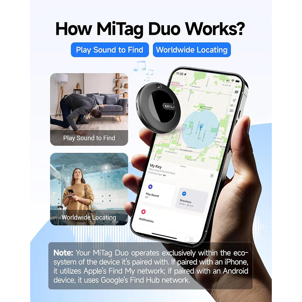 Mitag Duo Anti Loss Device for Dogs and Cats (Black) | IOS & Android - Image 6