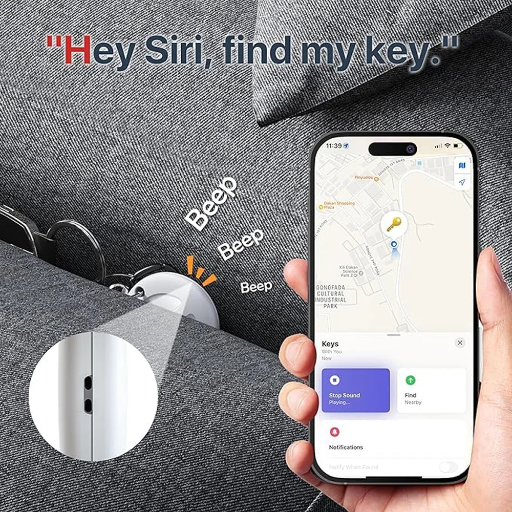 Mitag Go Anti Loss Device with Keychain Tracker (Black) | Android - Image 10