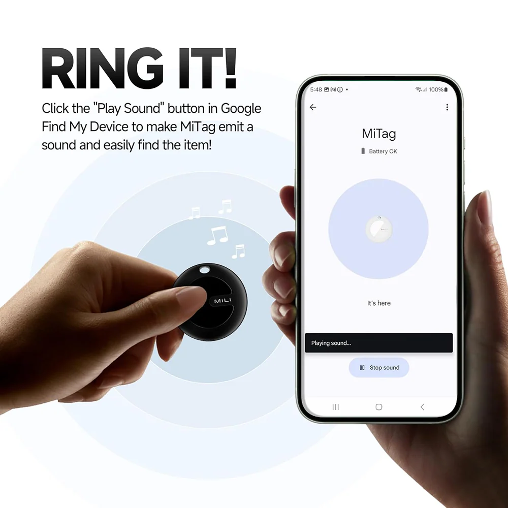 Mitag Go Anti Loss Device with Keychain Tracker (Black) | Android - Image 9