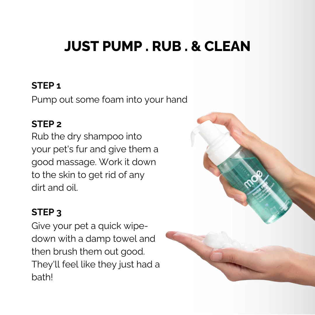 Moe Puppy Cleansing & Conditioning Waterless Shampoo & Conditioner for Dogs & Cats - Image 3