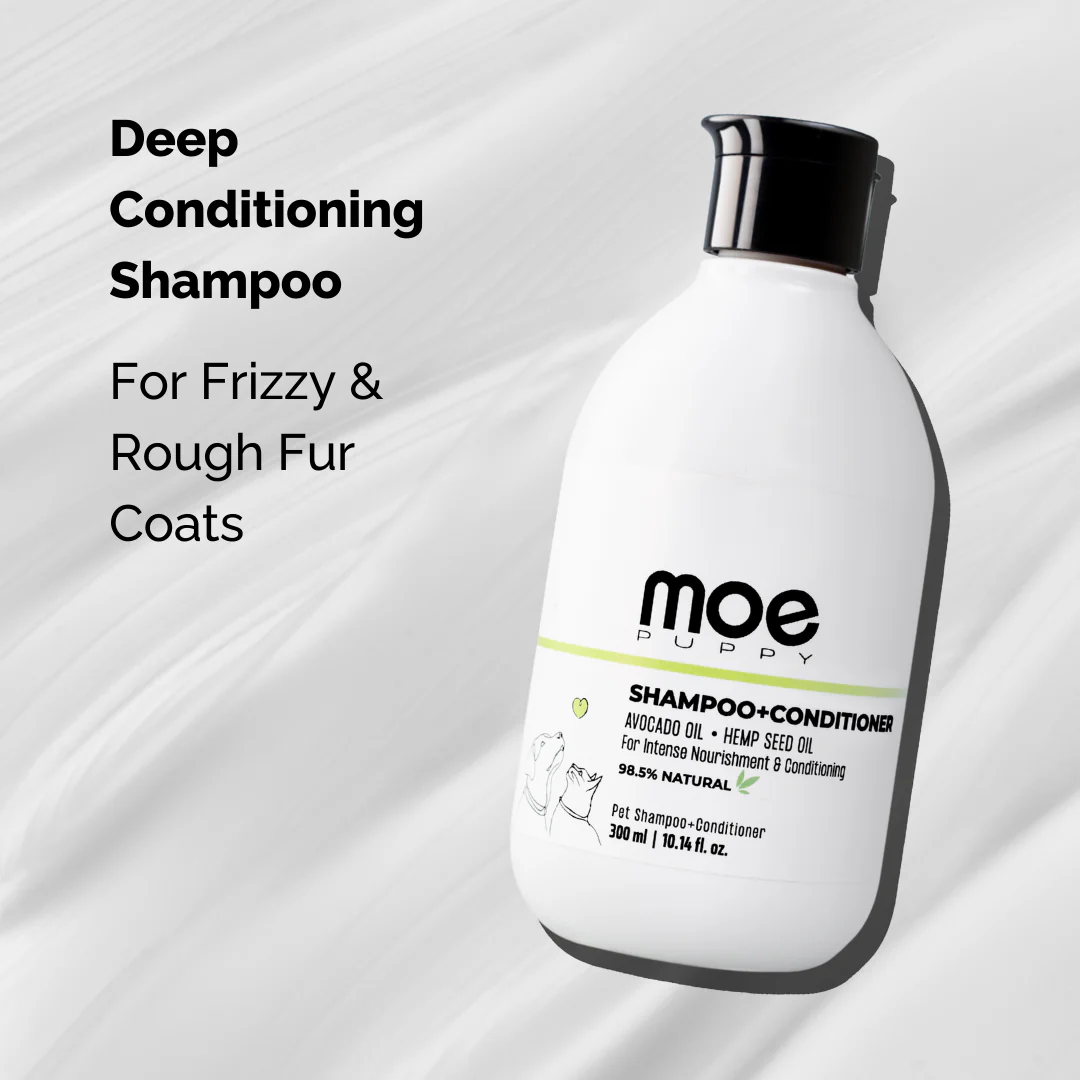 Moe Puppy Deshedding & Detangling 2 in 1 Shampoo & Conditioner for Dogs & Cats - Image 2