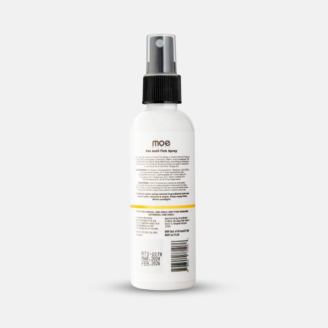 Moe Puppy Natural Lemongrass & Aloe Vera Anti Tick Spray for Dogs & Cats - Image 6