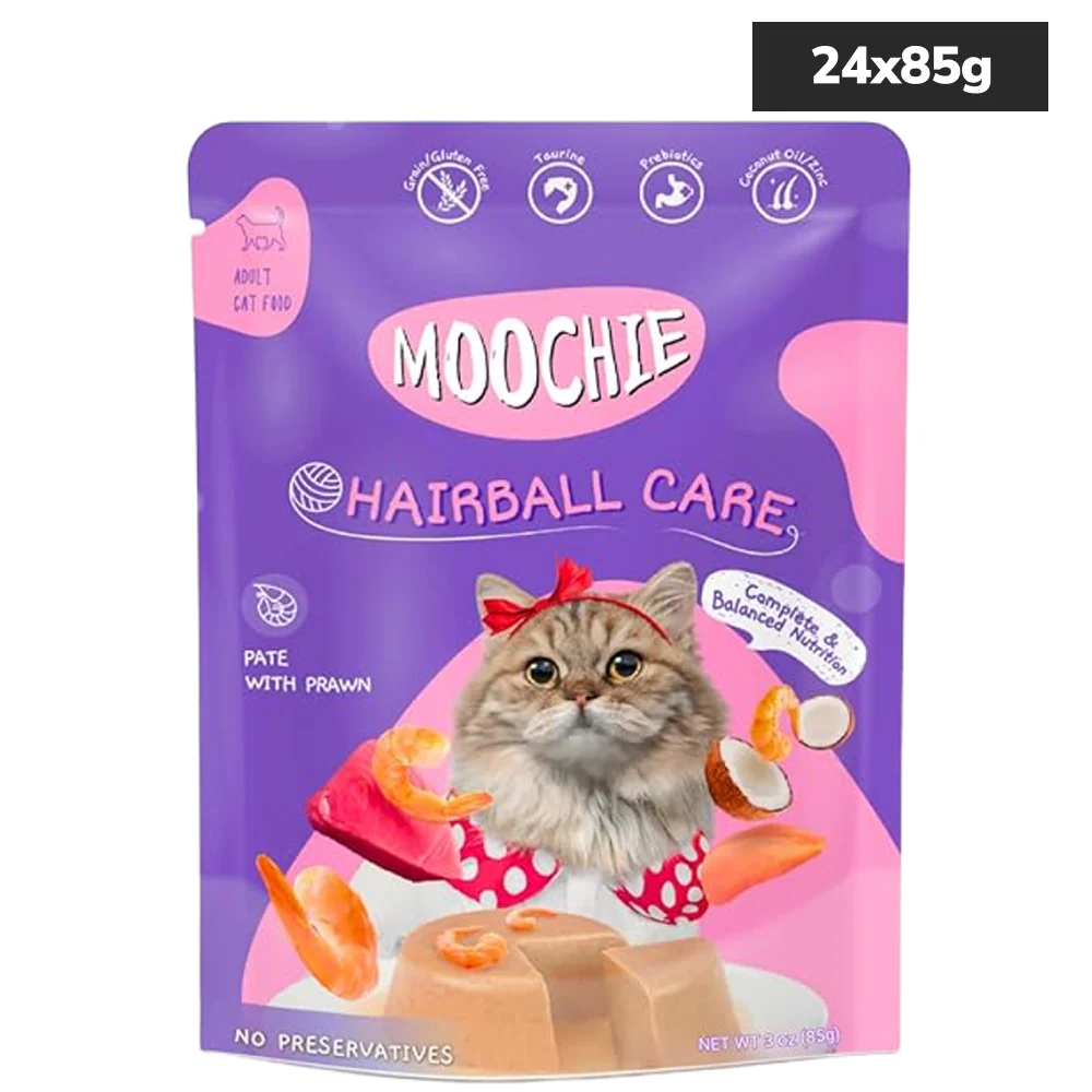 Moochie Hairball Care Pate with Prawn Adult Cat Wet Food - Image 3