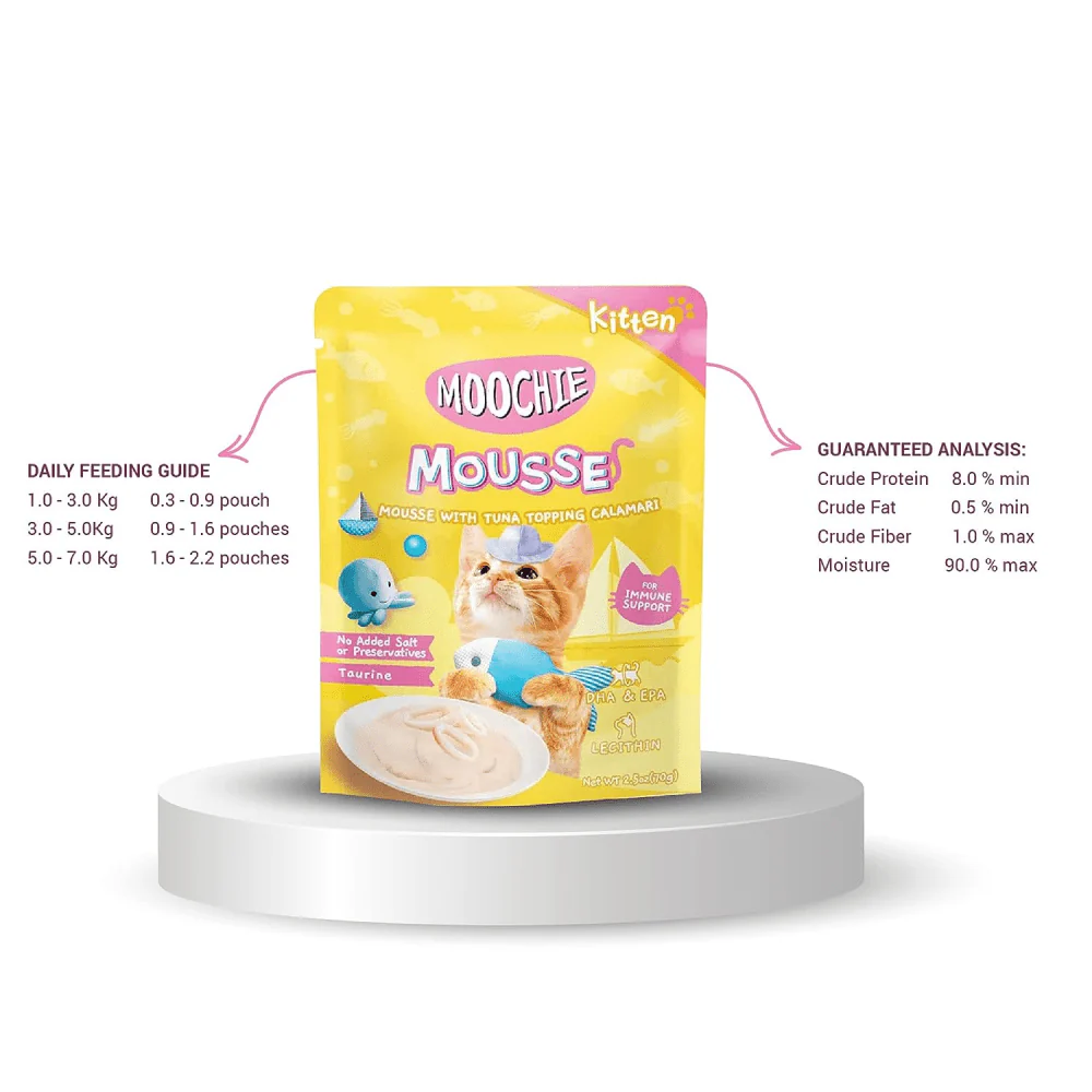 Moochie Mousse with Tuna Topping Calamari Cat Treats - Image 7