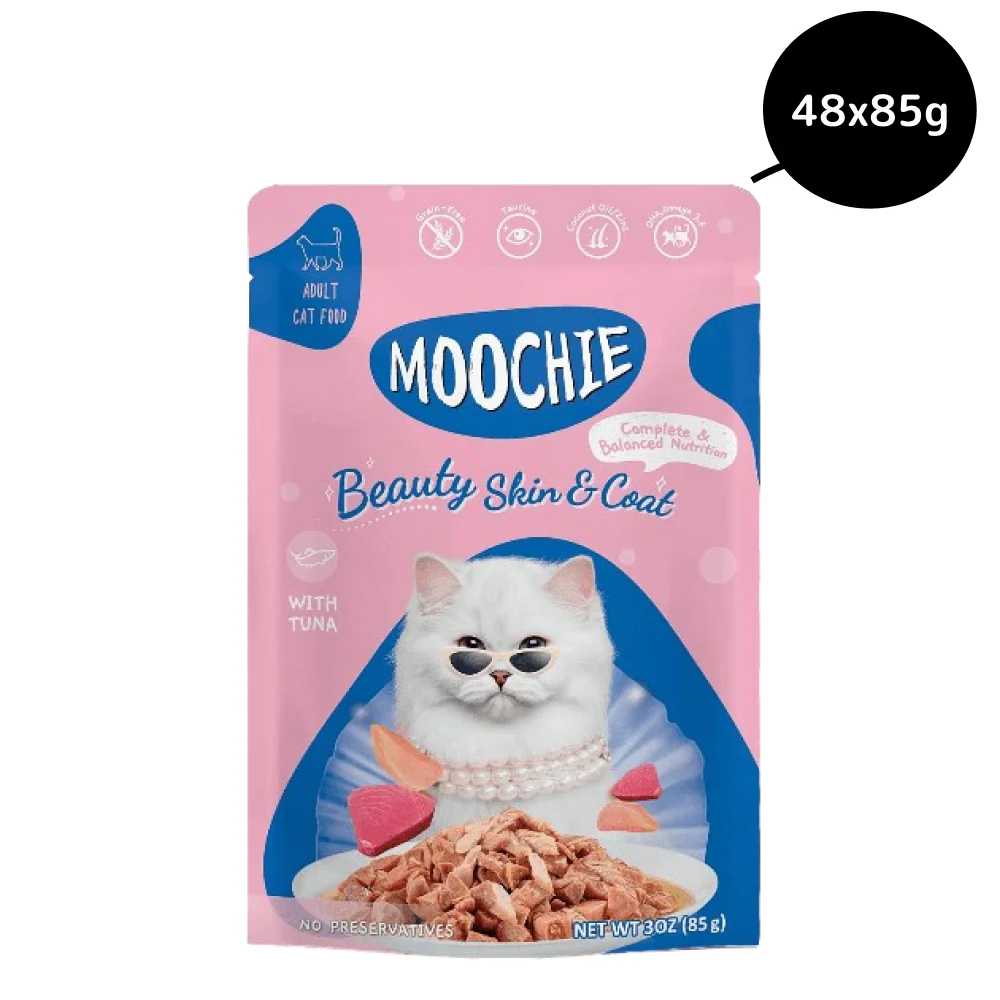 Moochie Tuna Grain Free Beauty Skin & Coat Adult Cat Wet Food - Image 5