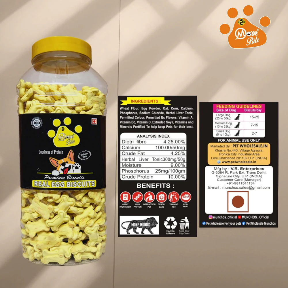 More Bites Egg Flavor Biscuit Dog Treats - Image 2