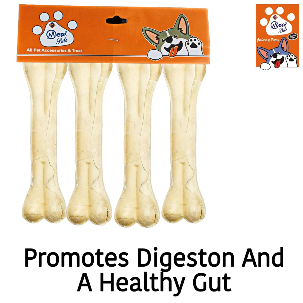 More Bites Pressed Chicken Chew Bones Dog Treat (4inches) - Image 2